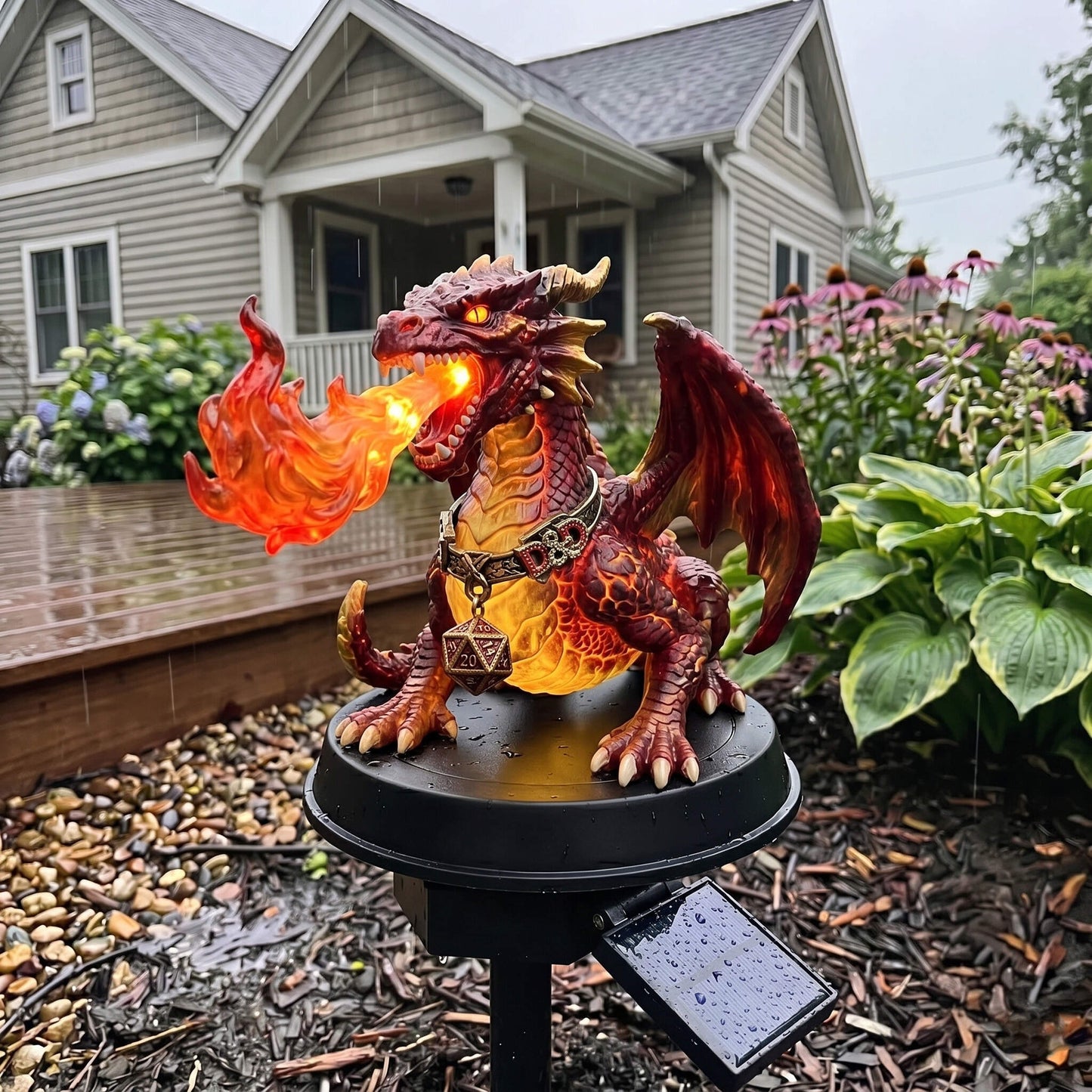 DND 51st Anniversary Fire-Breathing Dragon Solar Garden Light