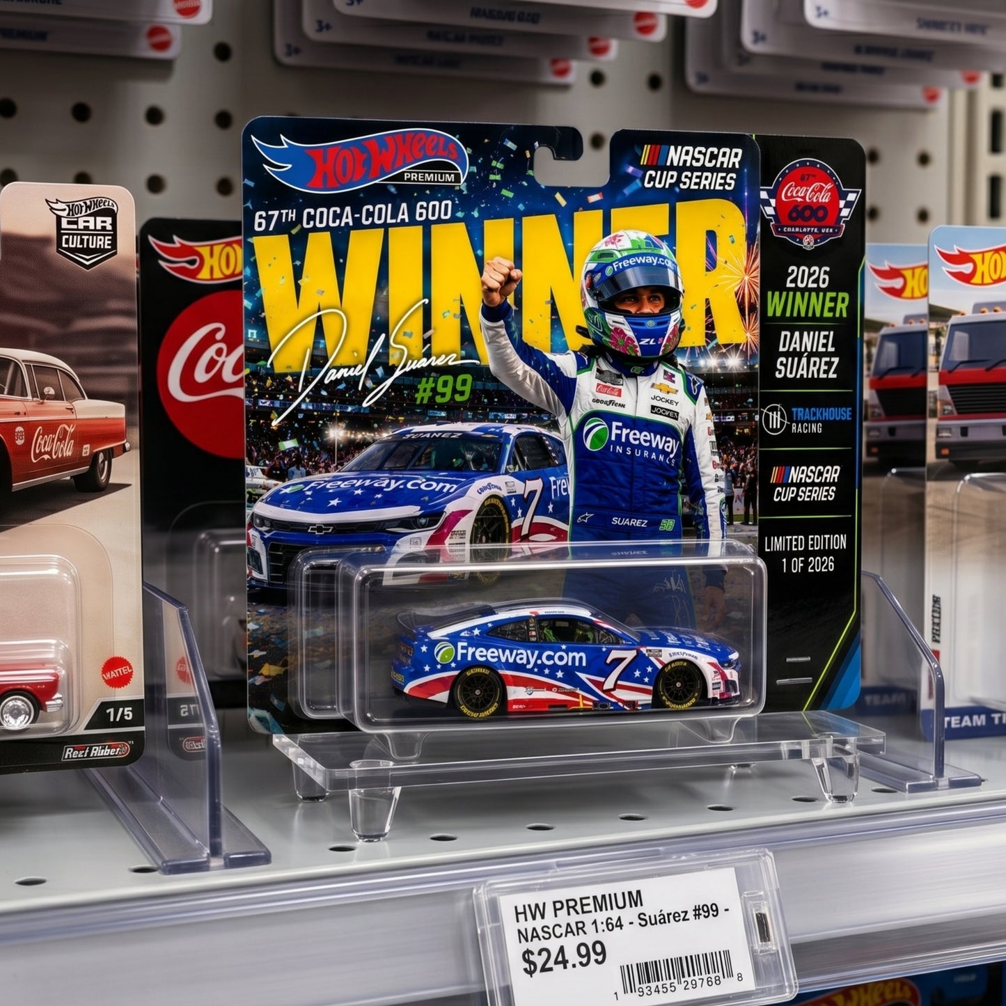 Premium × NASCAR Daniel Suárez Coca-Cola 600 WINNER Edition Firewheel