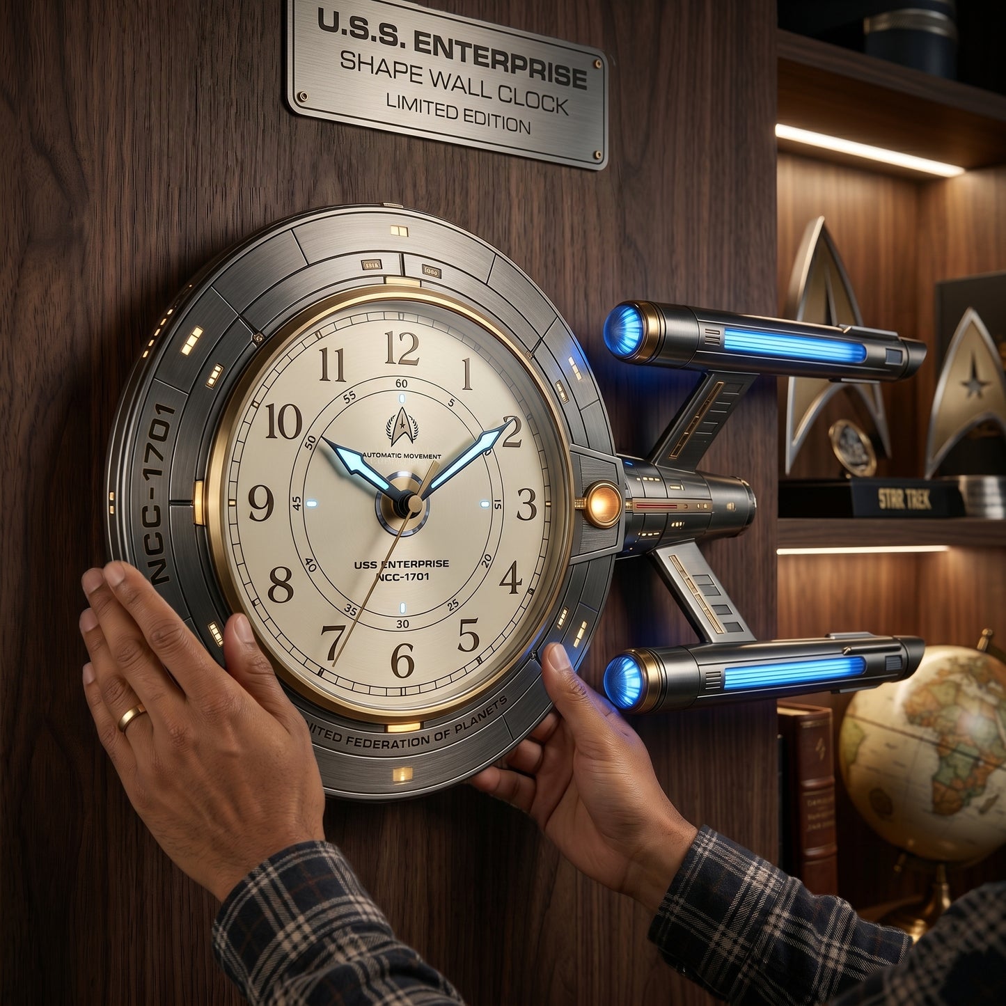 U.S.S. Enterprise | Limited Edition Starship-Shaped Wall Clock