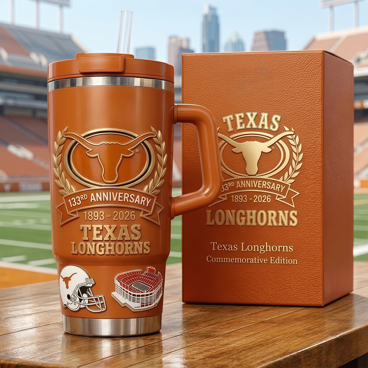 🏈Texas Longhorns 133rd Anniversary Commemorative Tumbler
