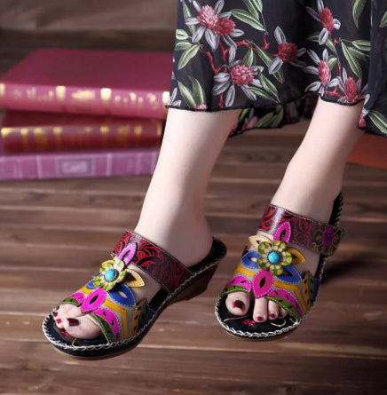 😍Last Day 49% OFF- Women's Cute Fashion Flower Bohemian Non-slip Orthopedic Sandals
