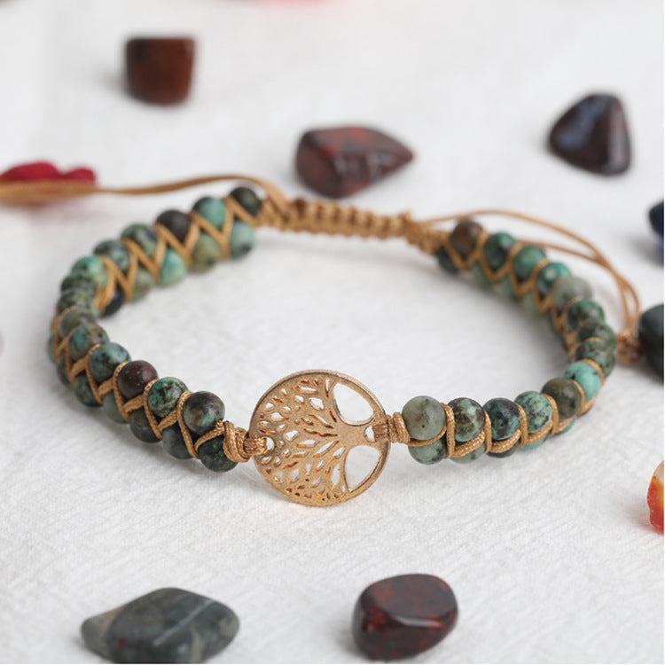Retro Stone Beaded Multi-layer Woven Bracelet