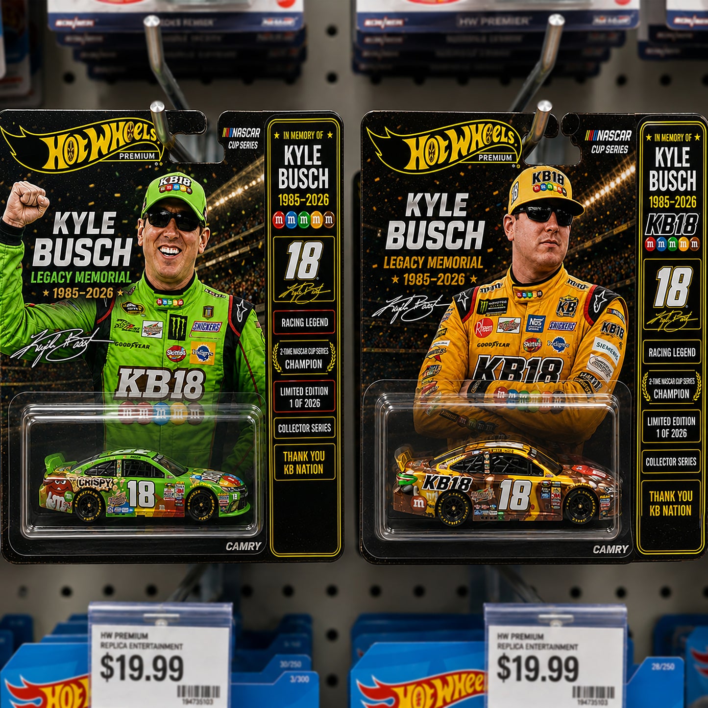 🔥Premium Kyle Busch Legacy Memorial No. 18 Camry – Championship Tribute Edition