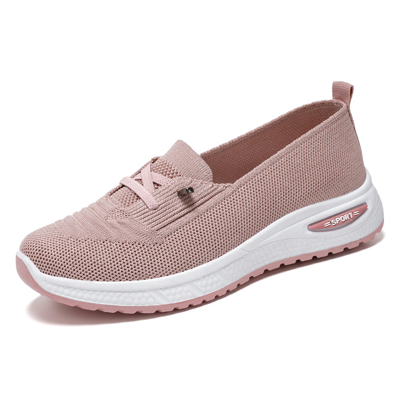 🔥Last day 49% OFF🔥-Slip On Sneakers Women Breathable Mesh Knitted Woven Low Top Walking Shoes Lightweight Wide Width Non-Slip Shoes
