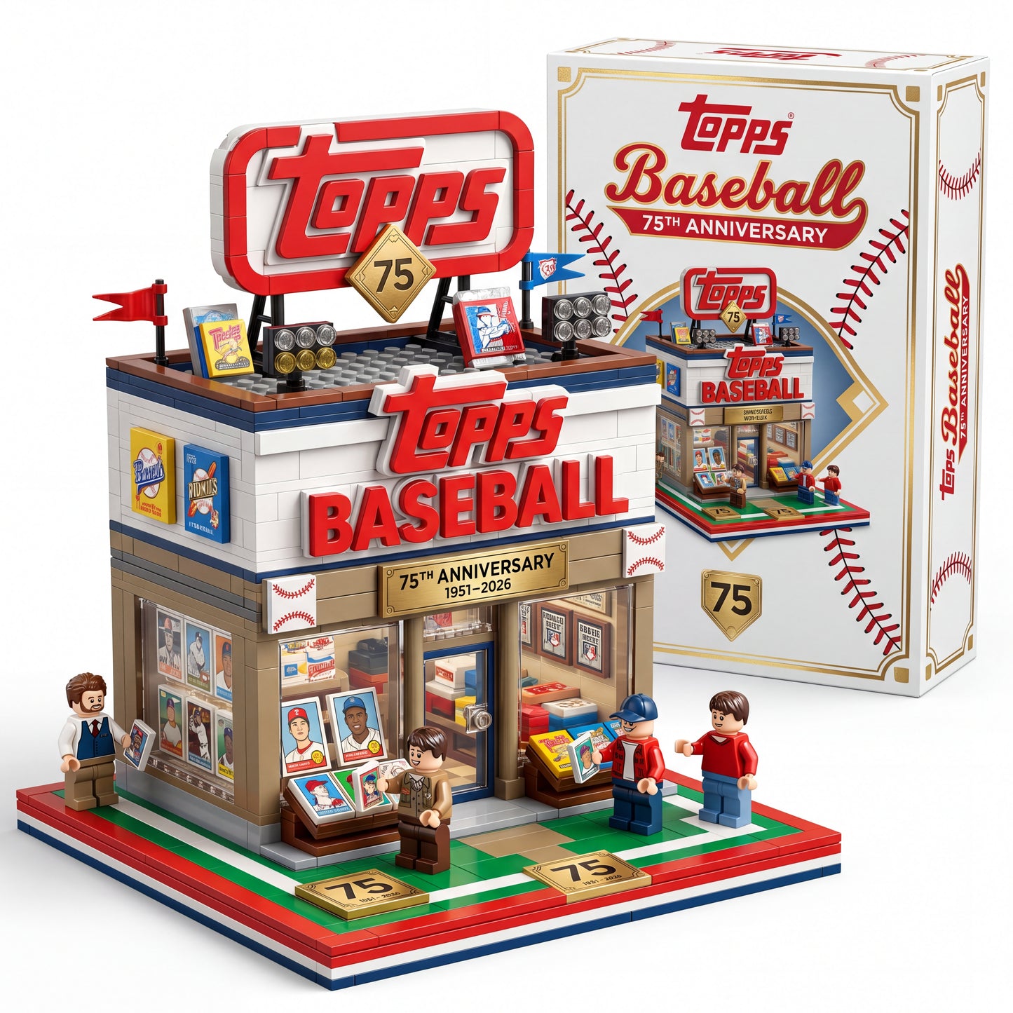 TOPPS Baseball 75th Anniversary Collector Card Emporium Building Set (1951–2026)
