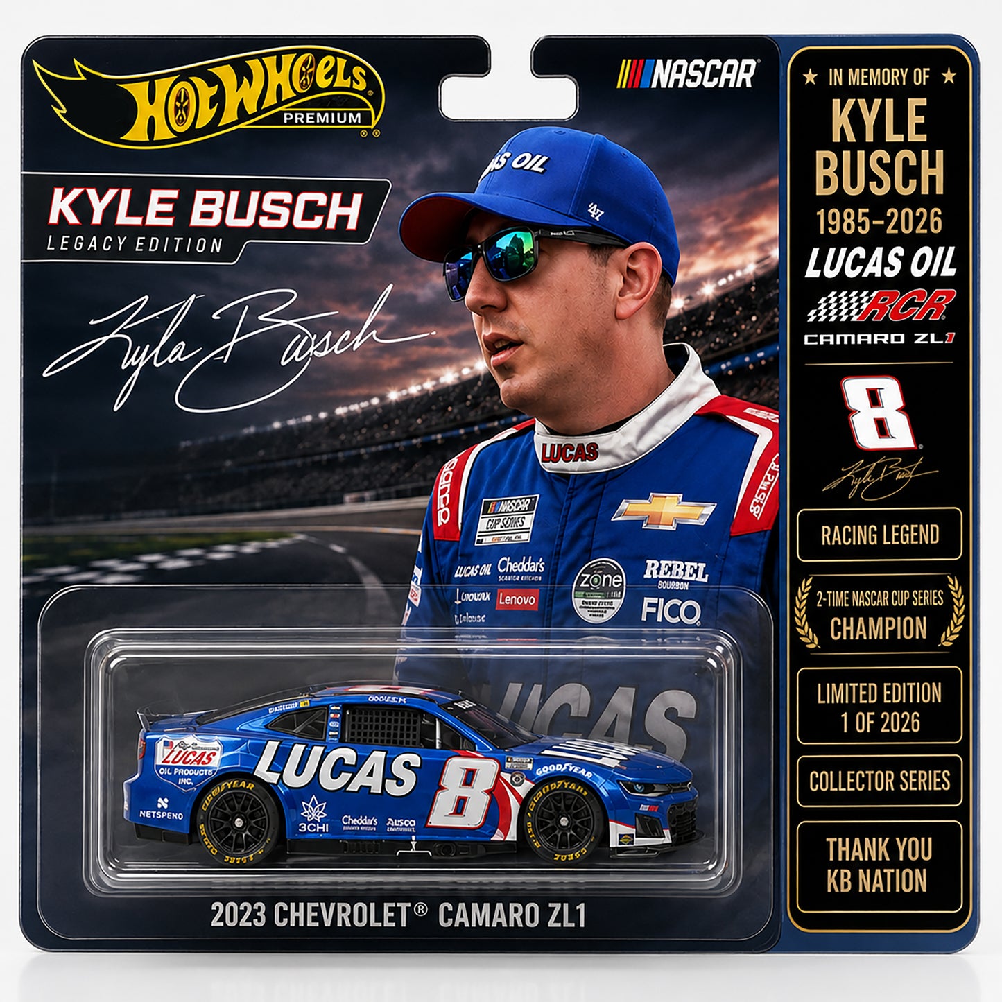 🔥Premium Kyle Busch Legacy Memorial RCR No. 8 Camaro ZL1