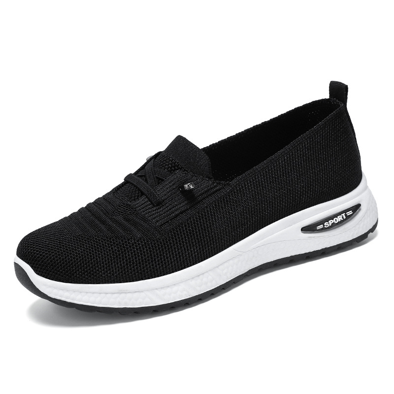 🔥Last day 49% OFF🔥-Slip On Sneakers Women Breathable Mesh Knitted Woven Low Top Walking Shoes Lightweight Wide Width Non-Slip Shoes