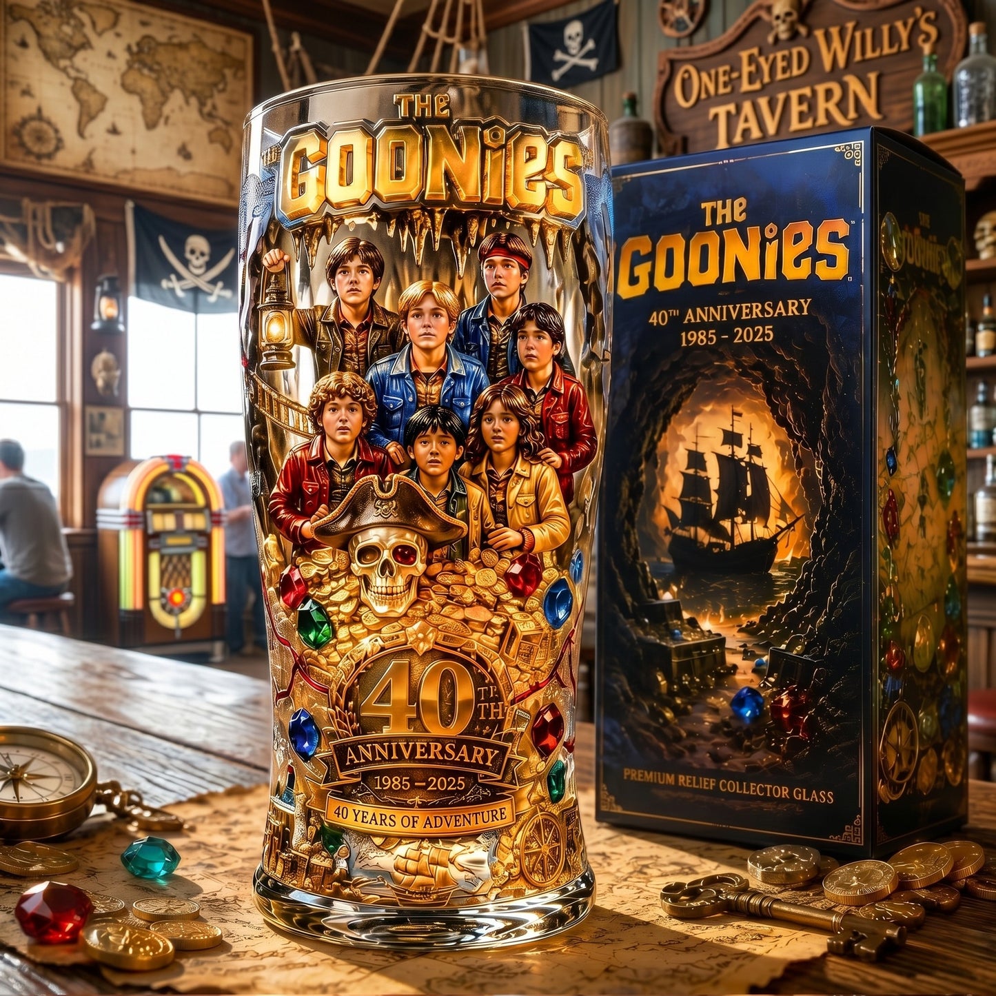 The Goonies 40th Anniversary Treasure Hunt Pint Glass