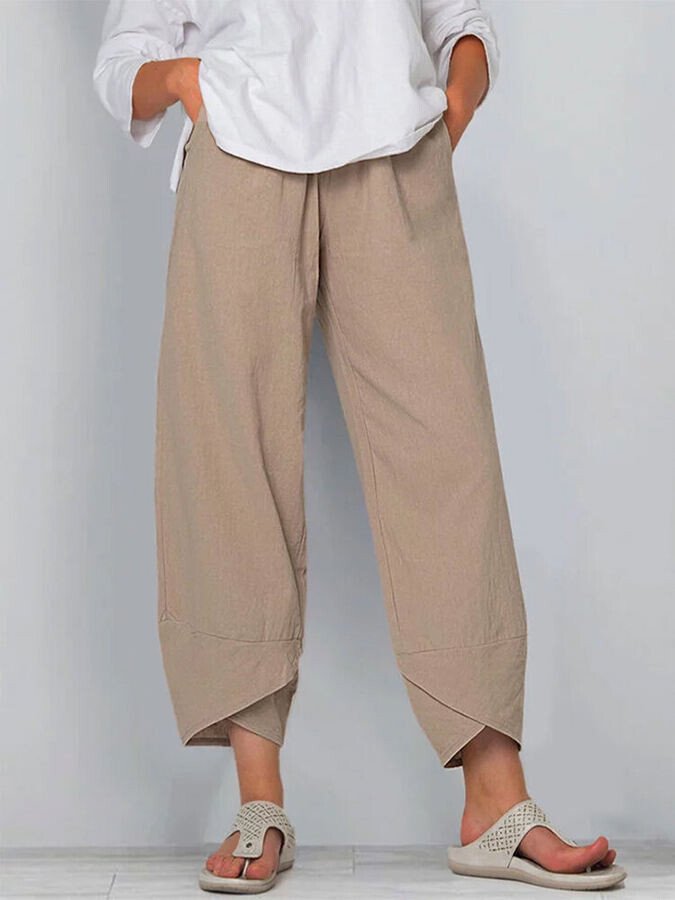 Elastic Waist Cotton Linen Loose Casual Pants