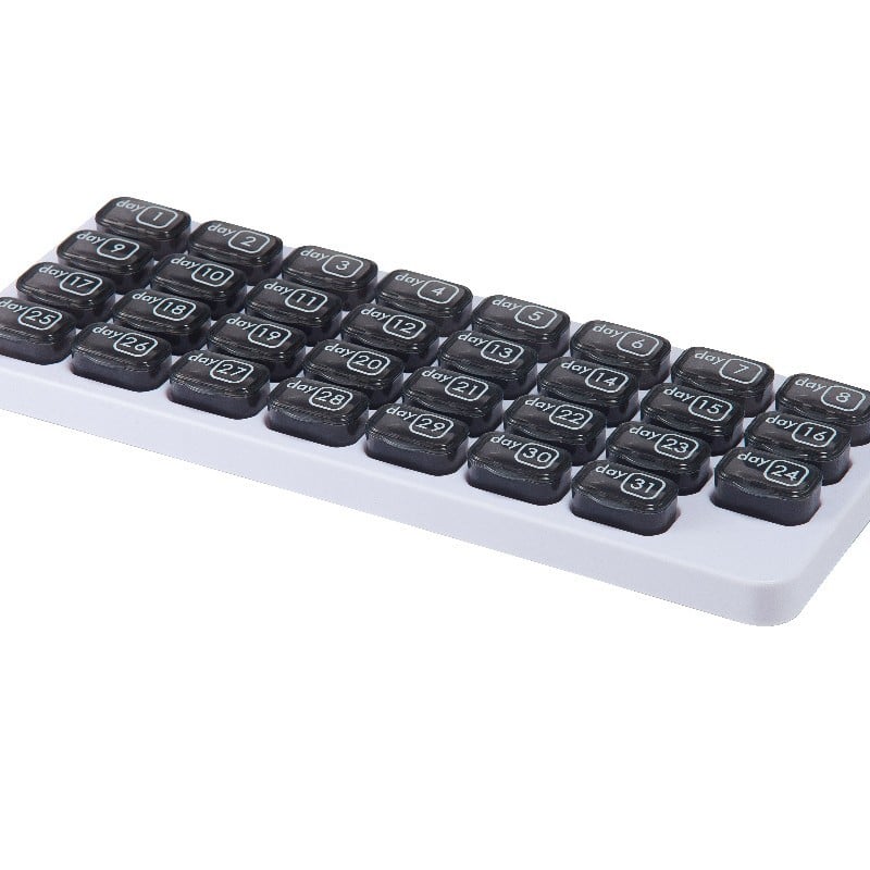 💊Monthly Pill Organizer with Easy-Open Lids - 31 Removable Daily Pods & Travel Case