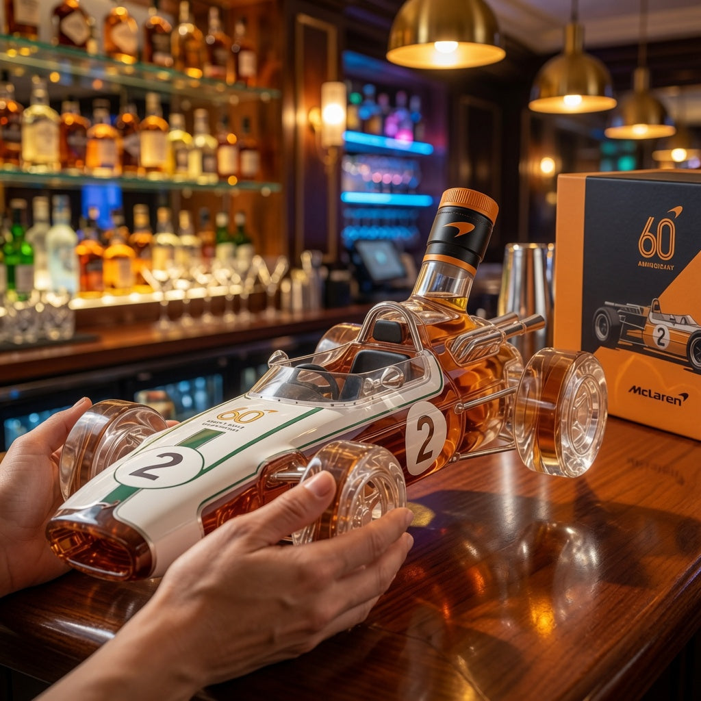 From Monaco 1966 to the 1000th Grand Prix: The McLaren M2B 60th Anniversary Whiskey Decanter
