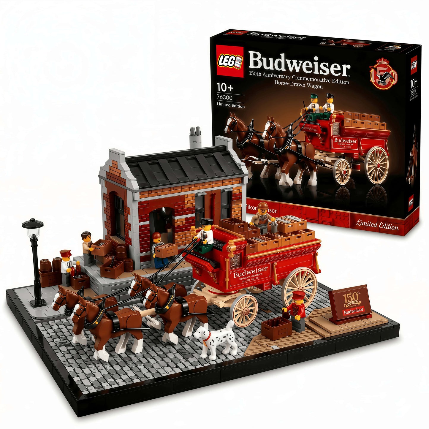 Budweiser 150th Anniversary Edition Clydesdale Carriage Scene Building Blocks Set