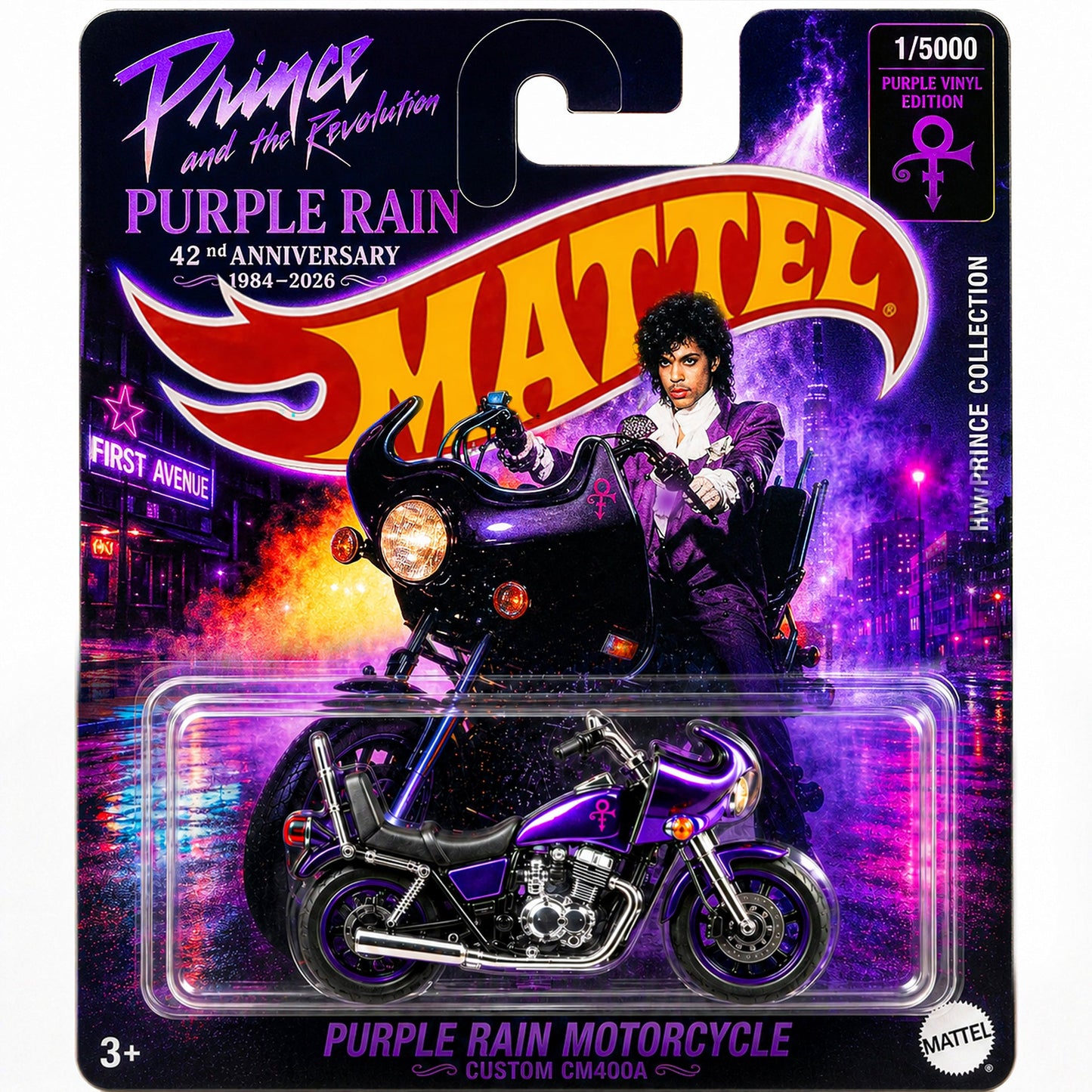 Hot Wheels Prince Purple Rain 42nd Anniversary Custom Motorcycle