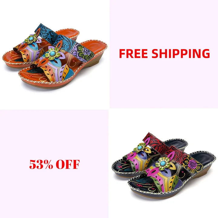 😍Last Day 49% OFF- Women's Cute Fashion Flower Bohemian Non-slip Orthopedic Sandals