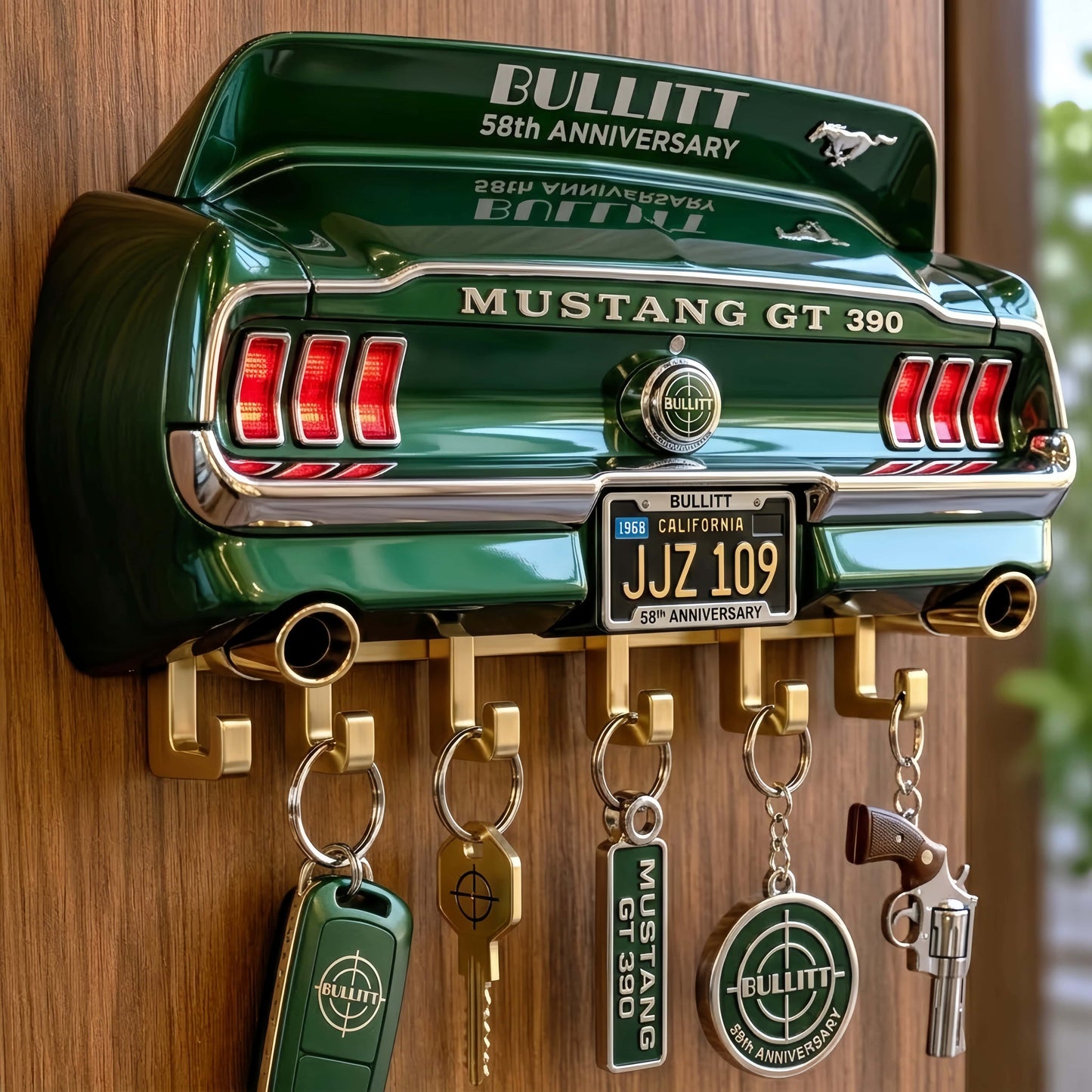 Bullitt 58th Anniversary Mustang GT 390 Car Tail Wall Mount Key Holder
