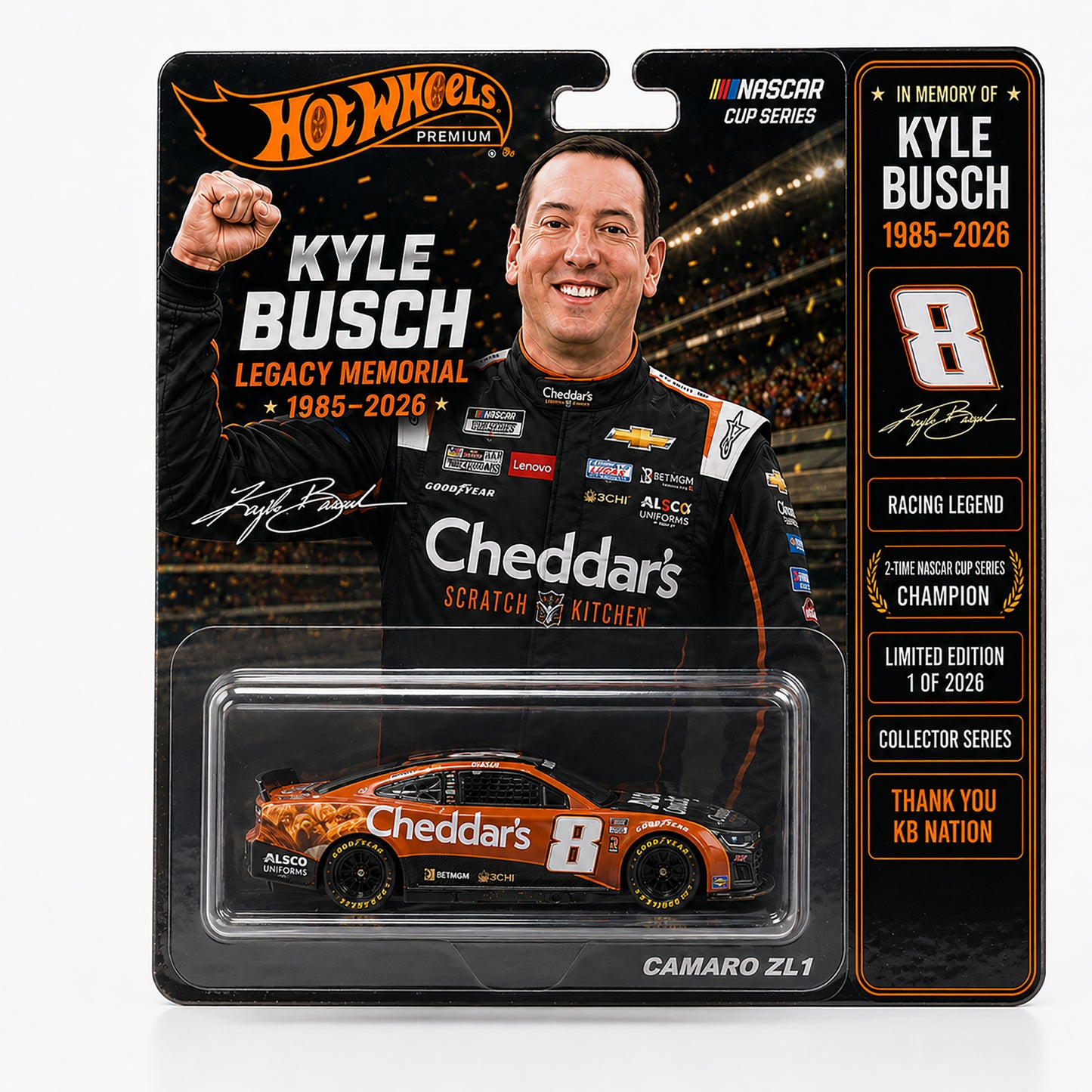 🔥Premium Kyle Busch Legacy Memorial RCR No. 8 Camaro ZL1
