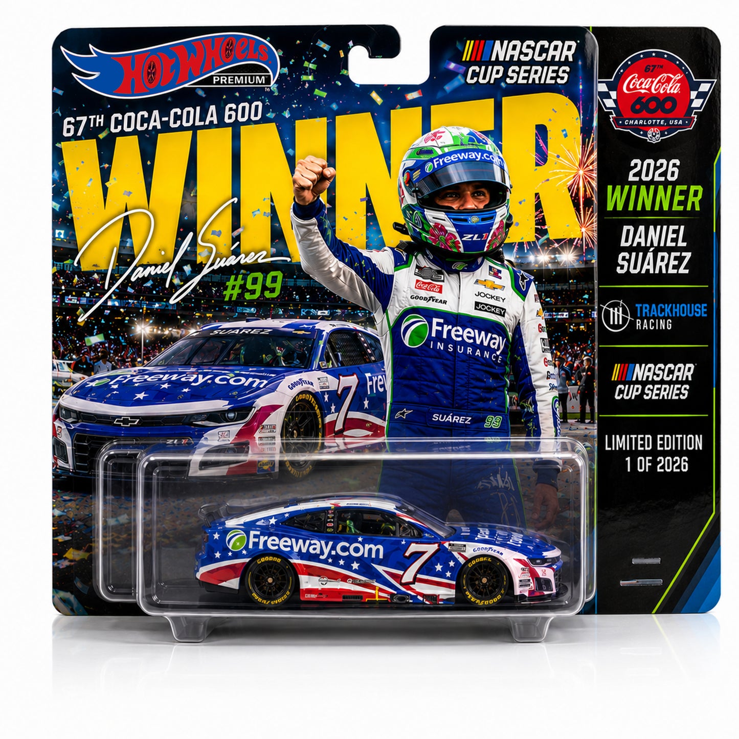 Premium × NASCAR Daniel Suárez Coca-Cola 600 WINNER Edition Firewheel