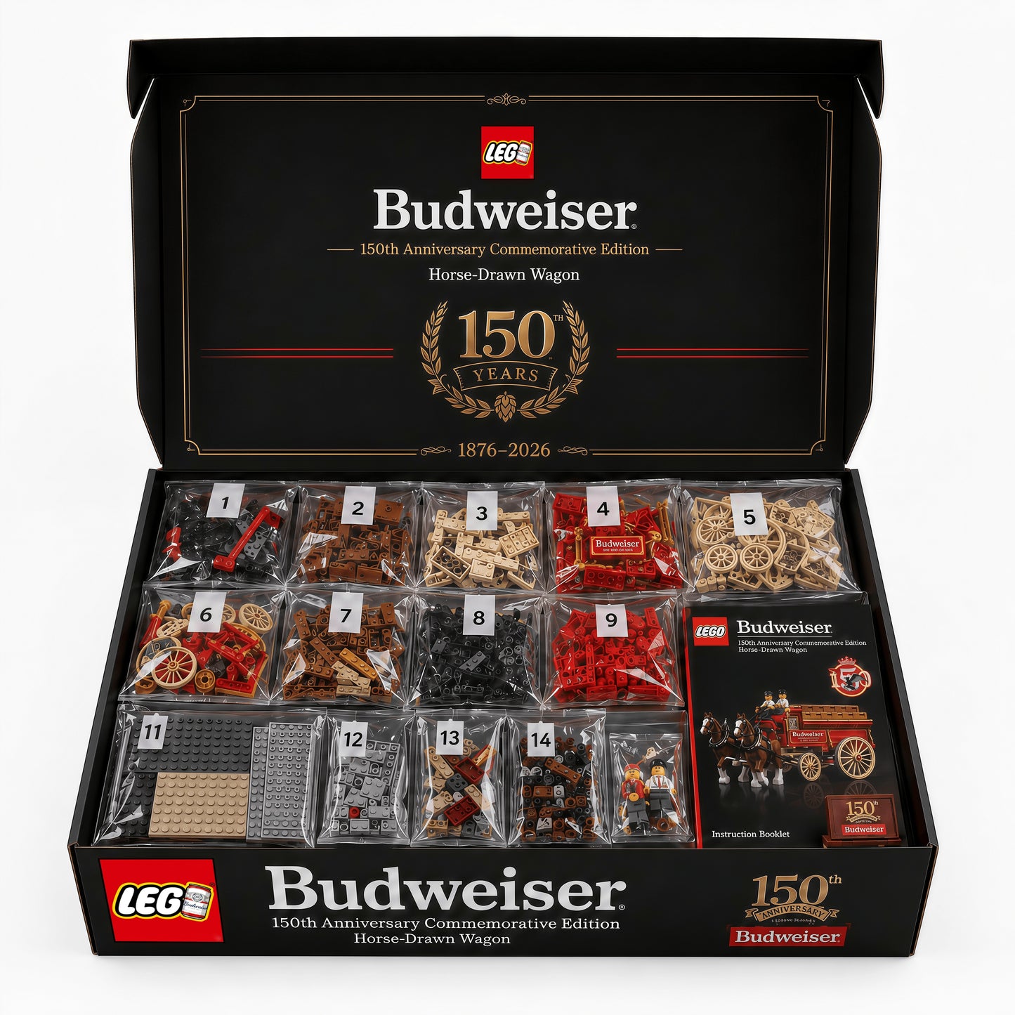 Budweiser 150th Anniversary Edition Clydesdale Carriage Scene Building Blocks Set