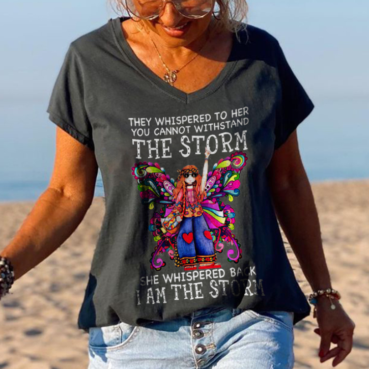 Girl With Butterfly Decoration You Cannot Withstand The Storm Graphic Tees