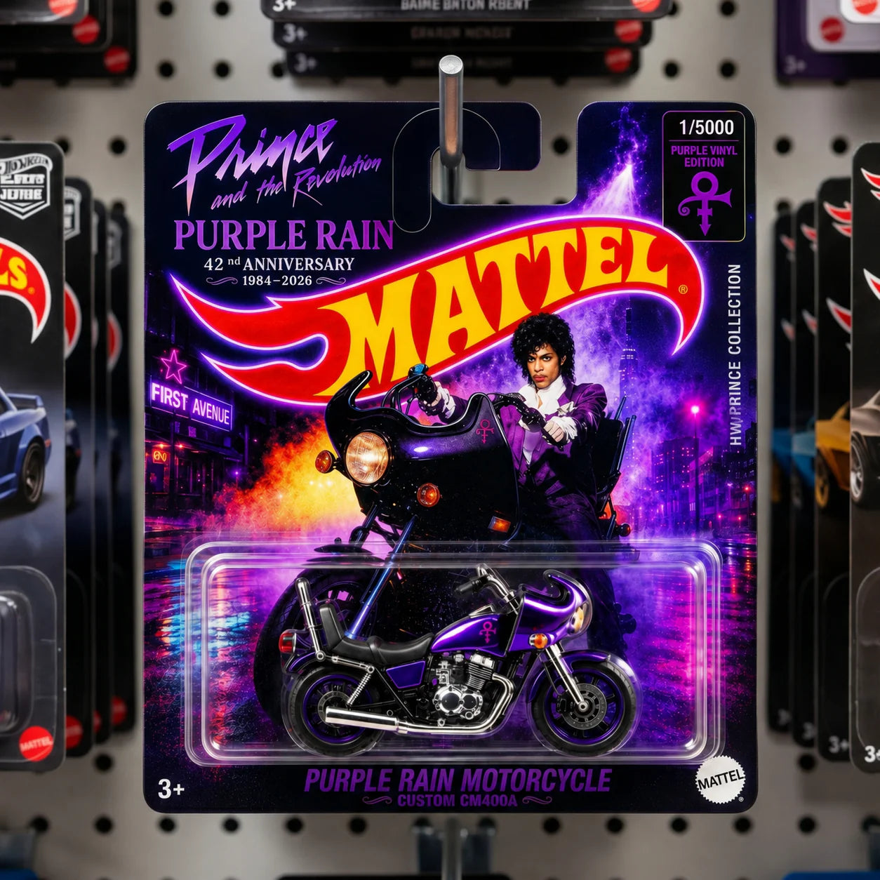 Hot Wheels Prince Purple Rain 42nd Anniversary Custom Motorcycle