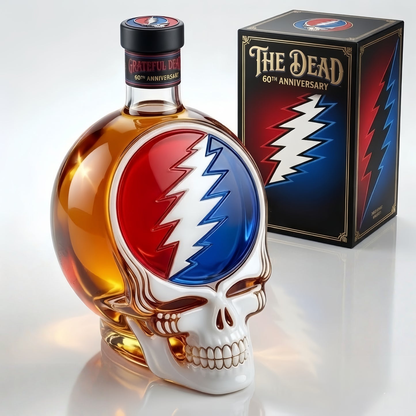 💀Grateful Dead 60th Anniversary Whiskey Bottle