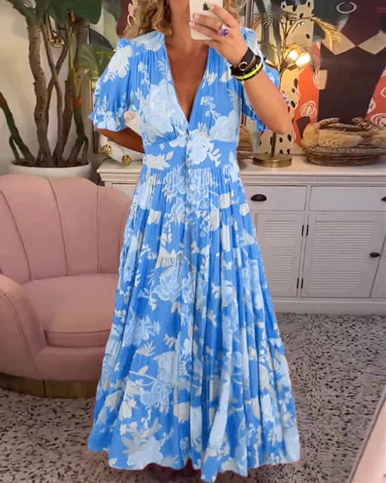 LEONTINA | FLORAL FLOWY MAXI DRESS